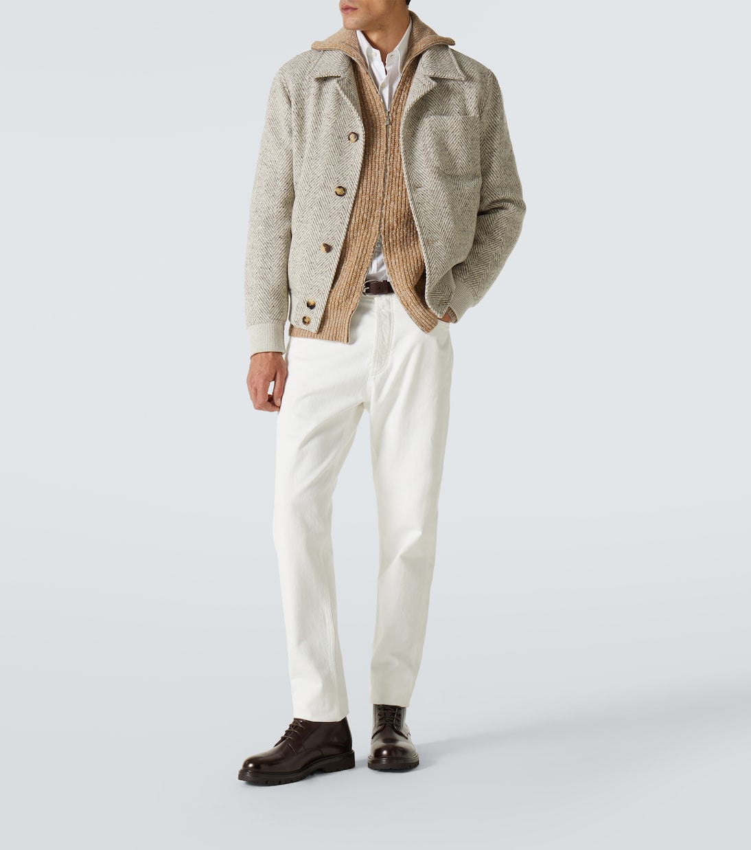 Botas con cordones de piel | Brunello Cucinelli