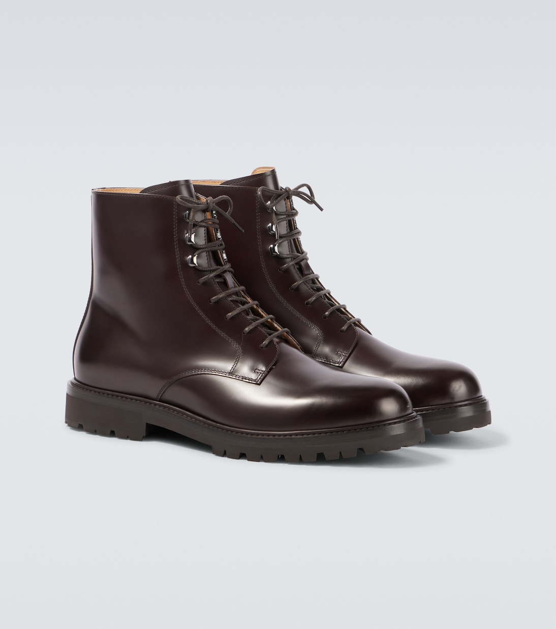 Botas con cordones de piel | Brunello Cucinelli