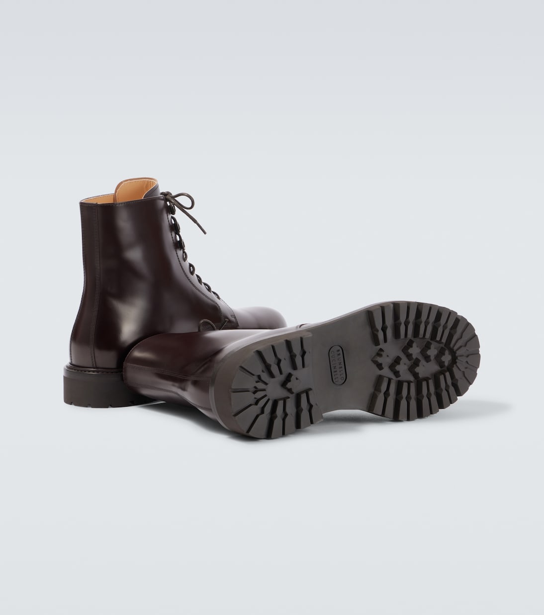 Botas con cordones de piel | Brunello Cucinelli