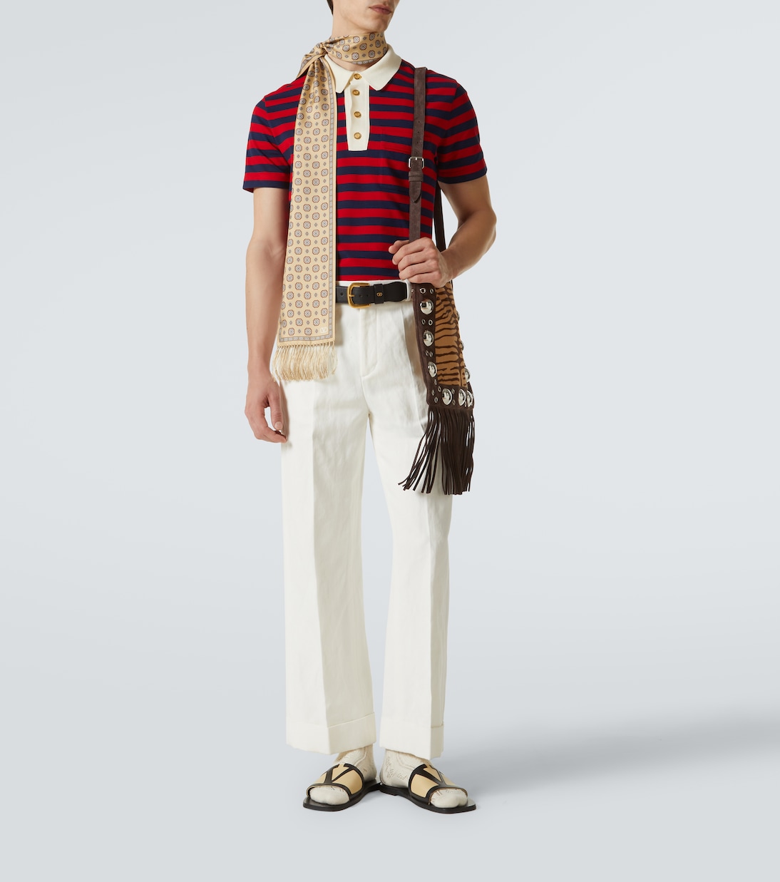 Polo rayé en coton | Valentino
