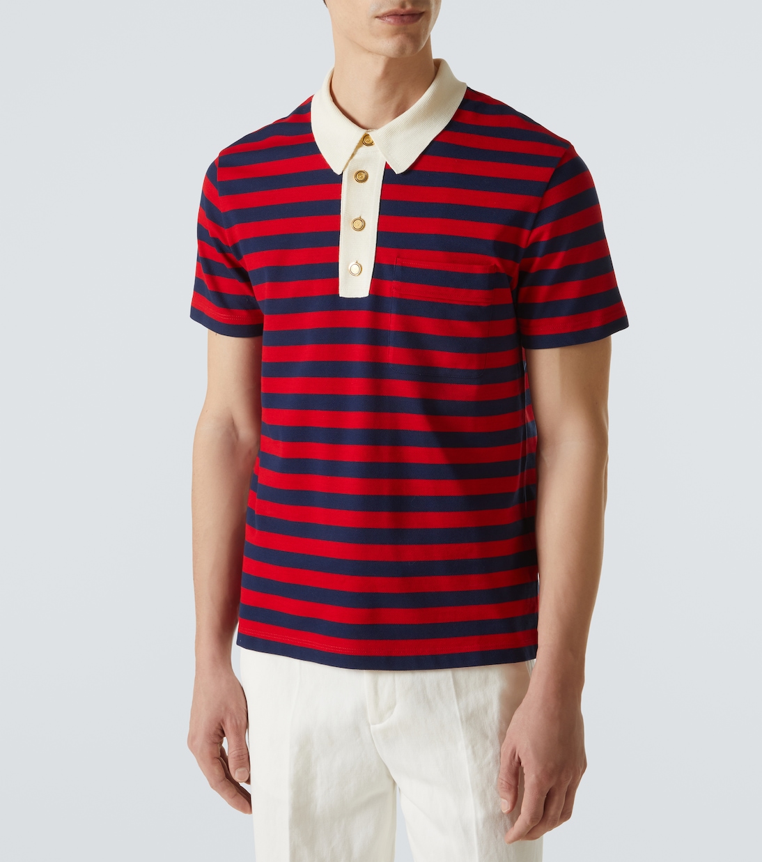 Polo rayé en coton | Valentino