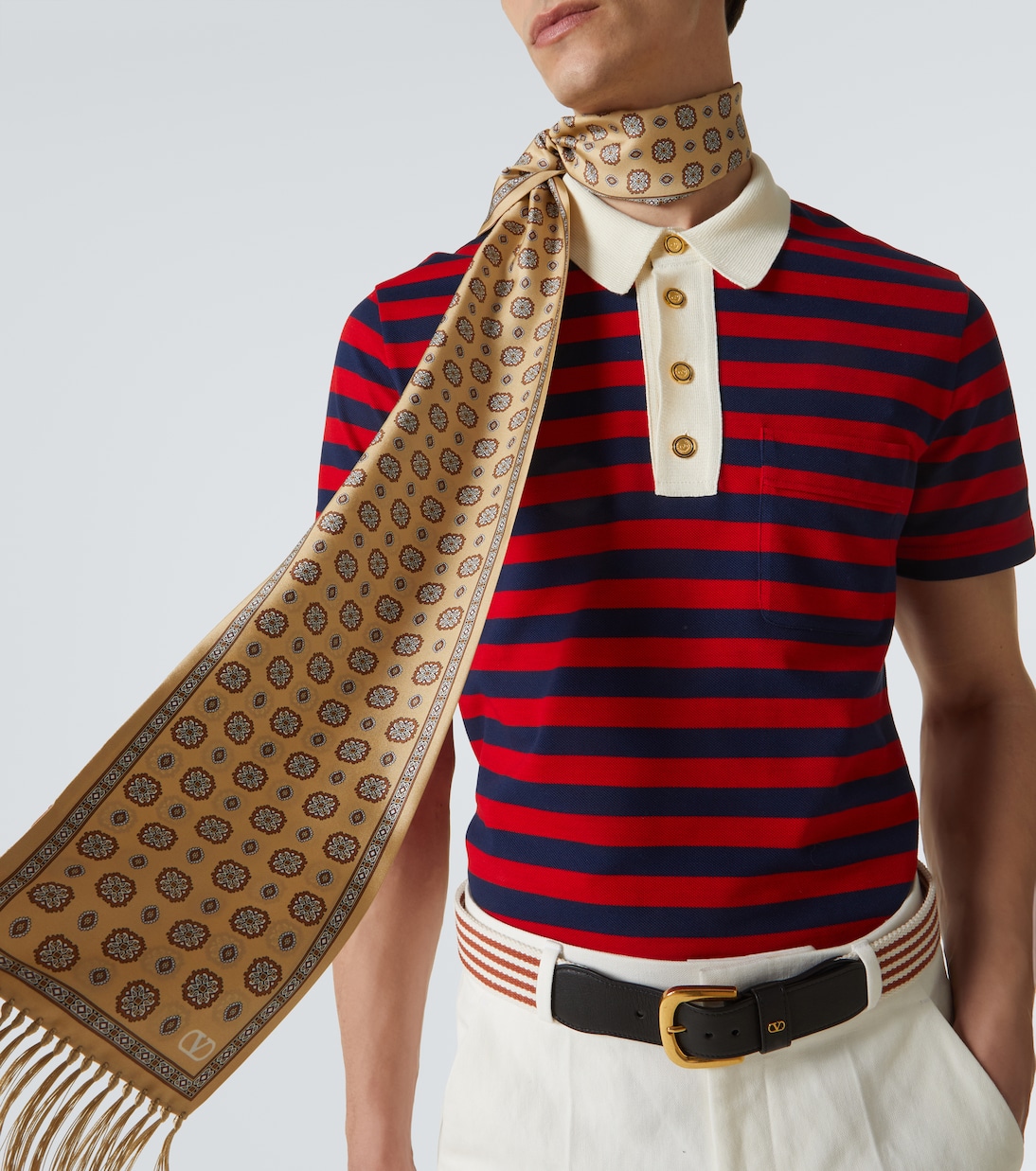 Polo rayé en coton | Valentino