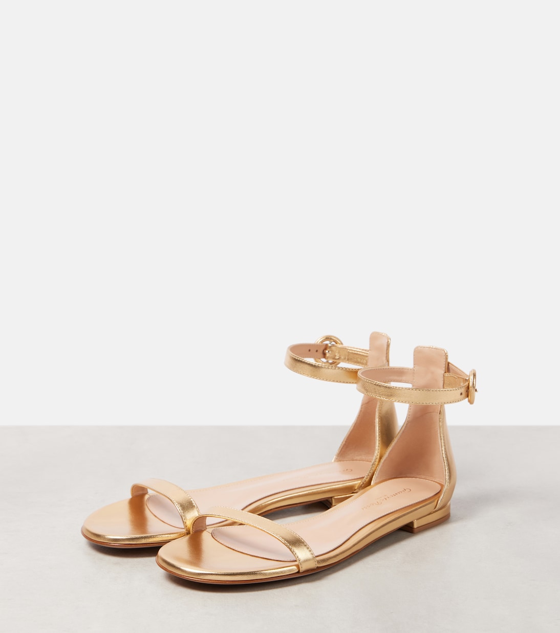 Sandalen aus Metallic-Leder | Gianvito Rossi