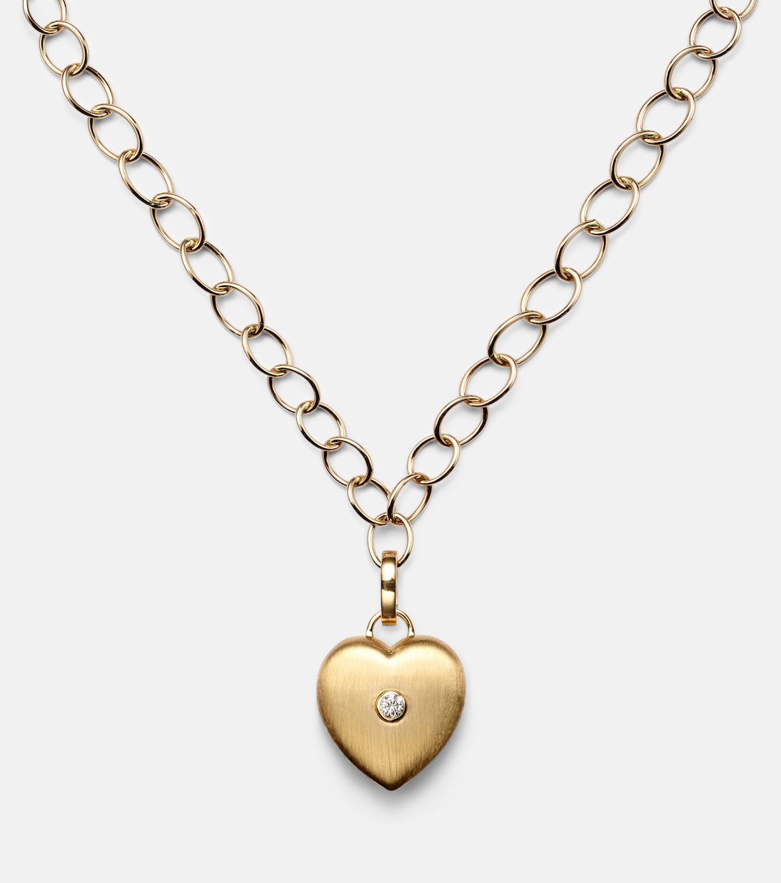 Collana con pendente a cuore MARIE LICHTENBERG in oro 18kt e 14kt, impreziosita da diamanti, perfetta per un look giovane e raffinato.
