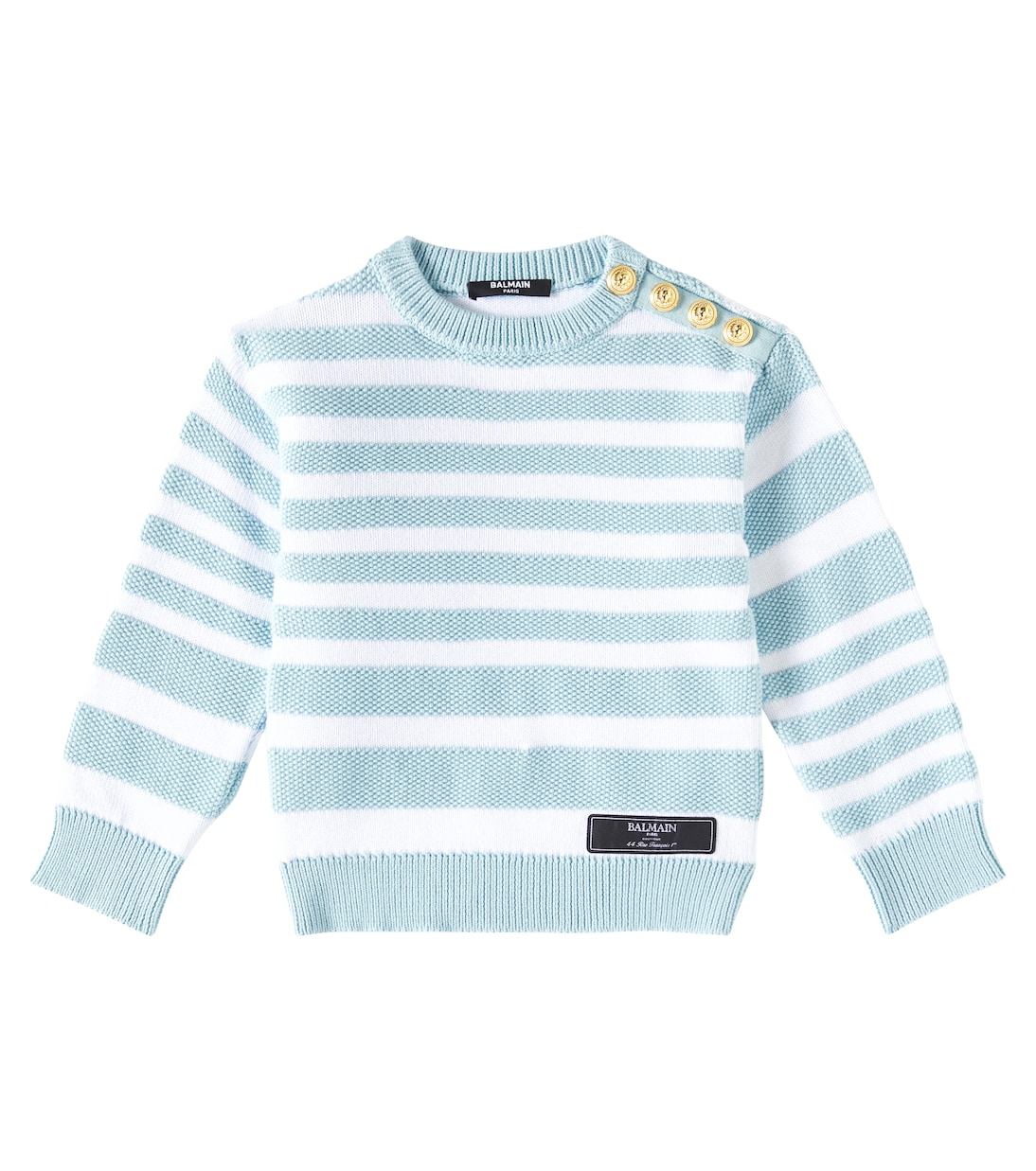 Pullover in cotone a righe | Balmain Kids