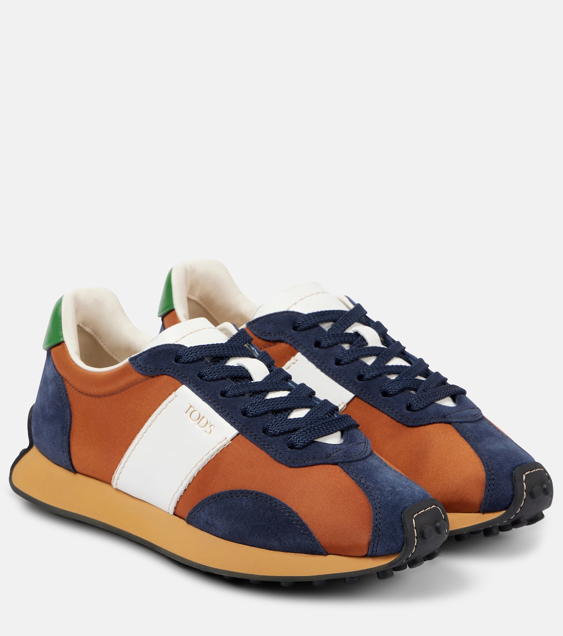 T-Vintage leather and suede-trimmed sneakers | Tod's