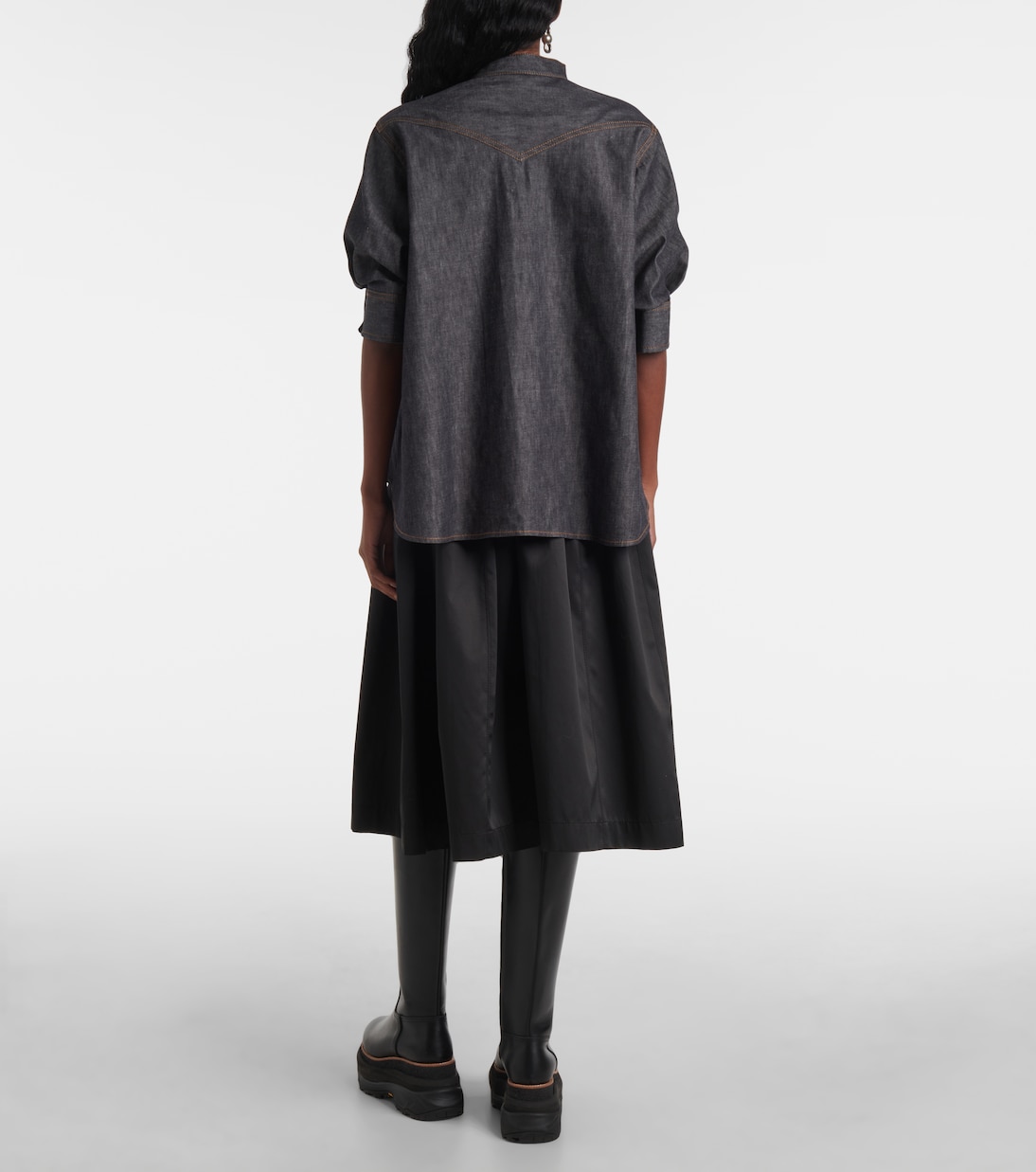 Pull en denim et coton mélangé | Sacai