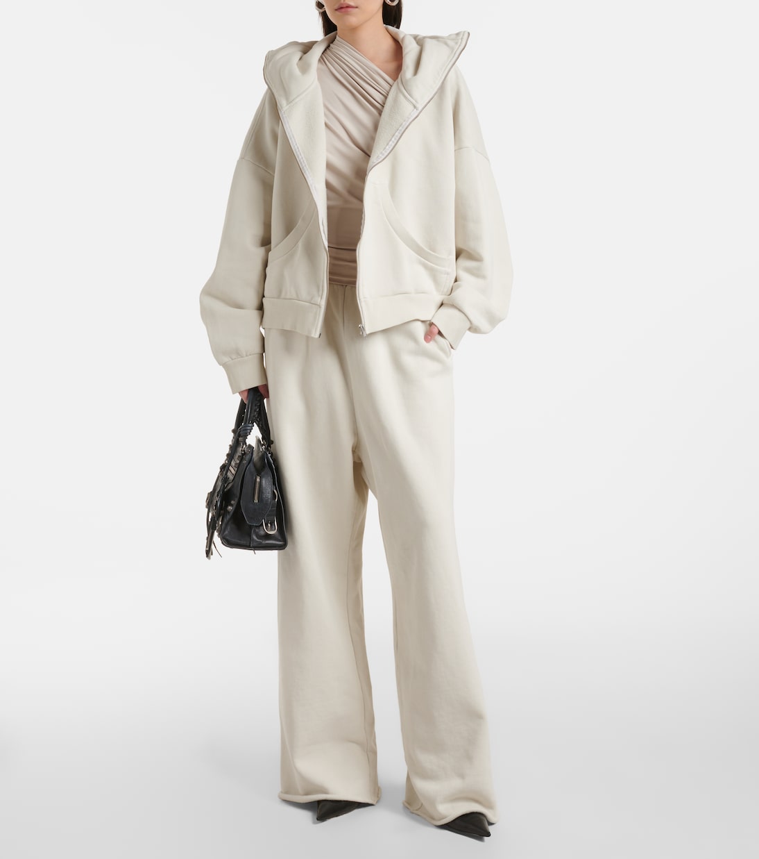 One-Shoulder-Top Pillar aus Jersey | Entire Studios