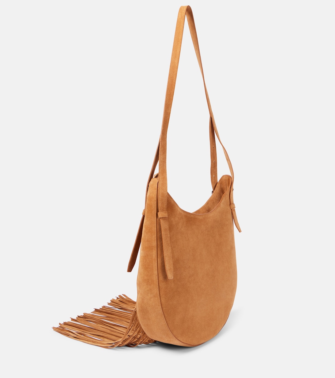 Borsa a spalla in suede con frange | Coperni