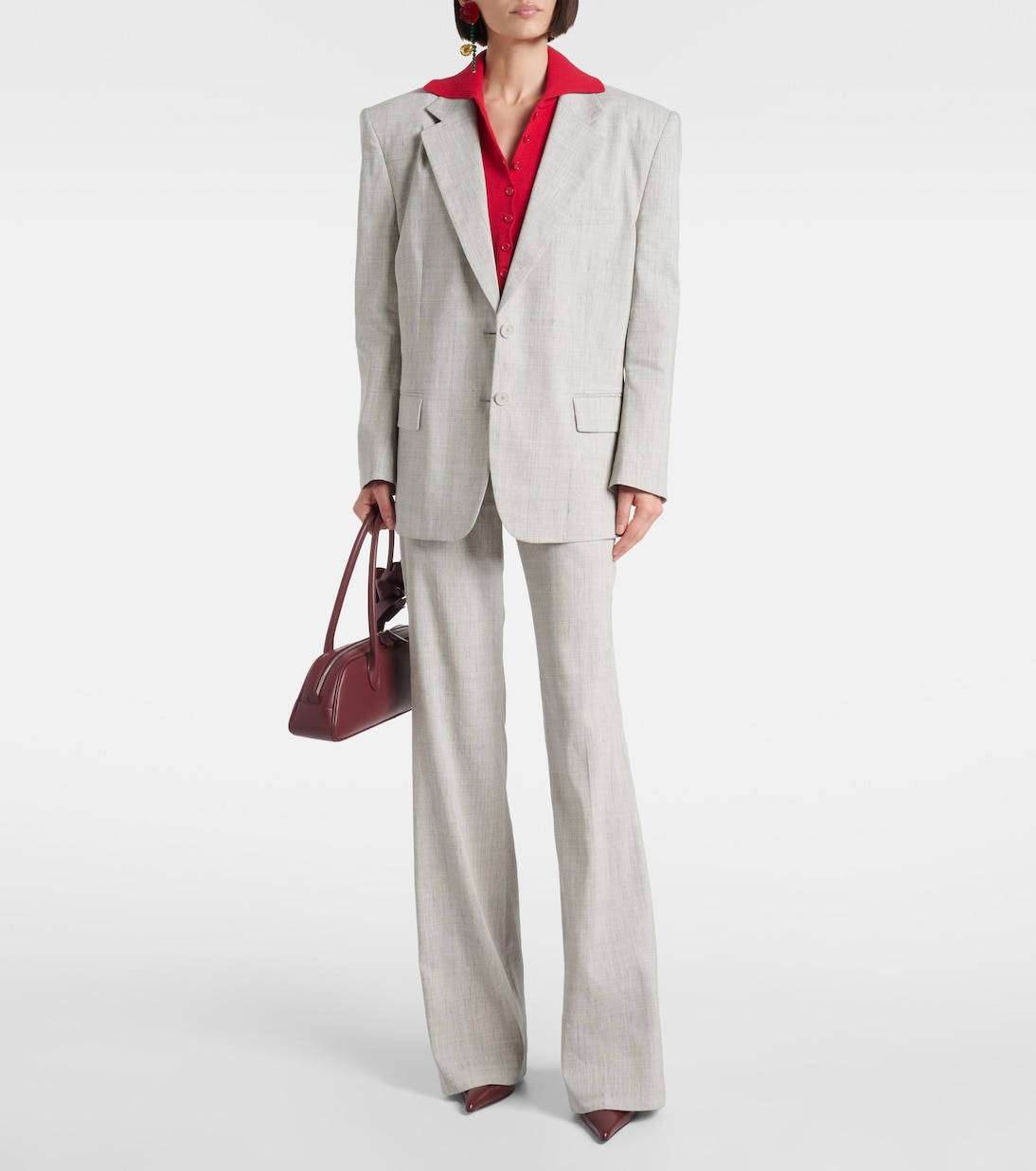Low-rise linen and wool flared pants | Magda Butrym