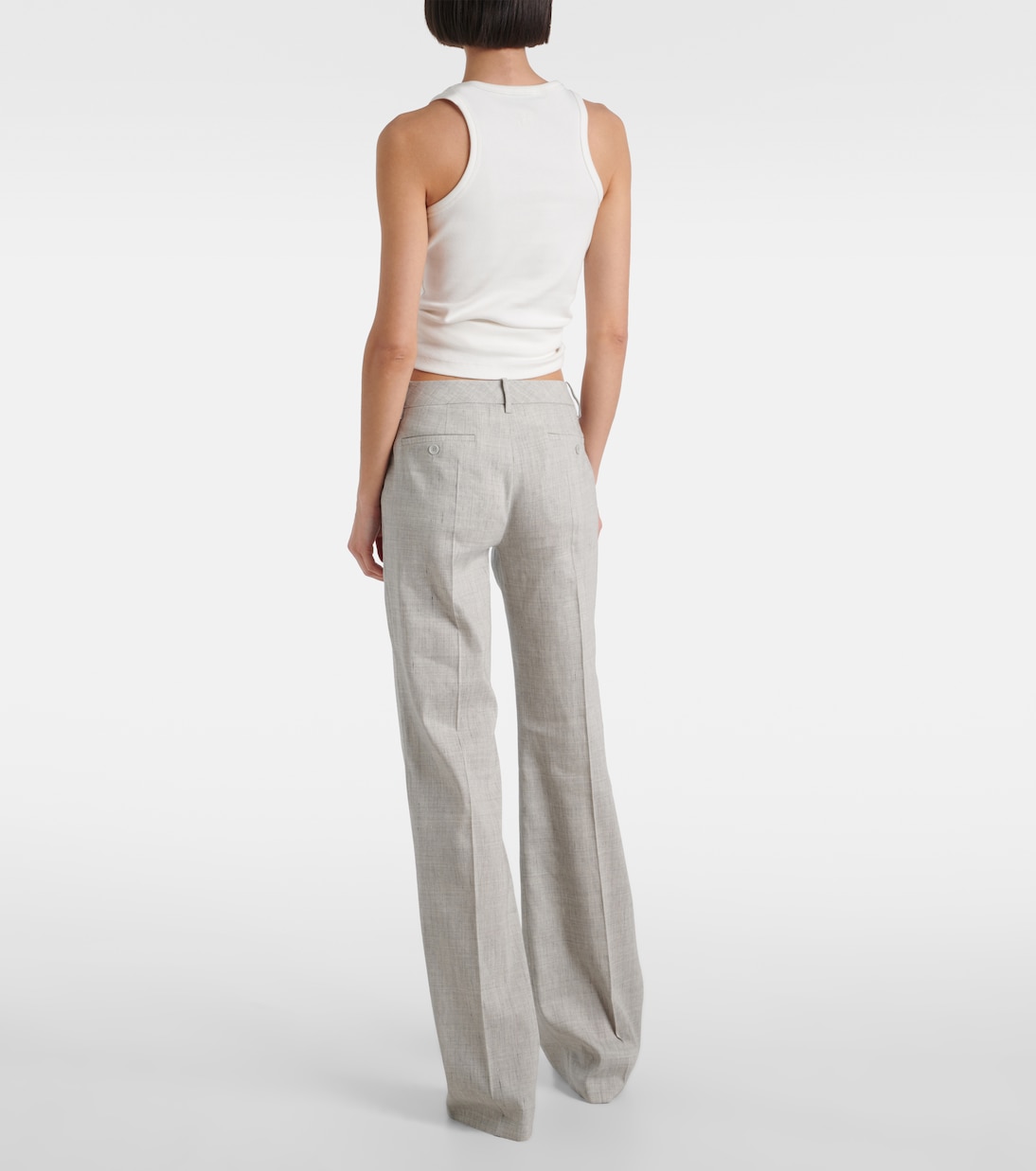 Low-rise linen and wool flared pants | Magda Butrym