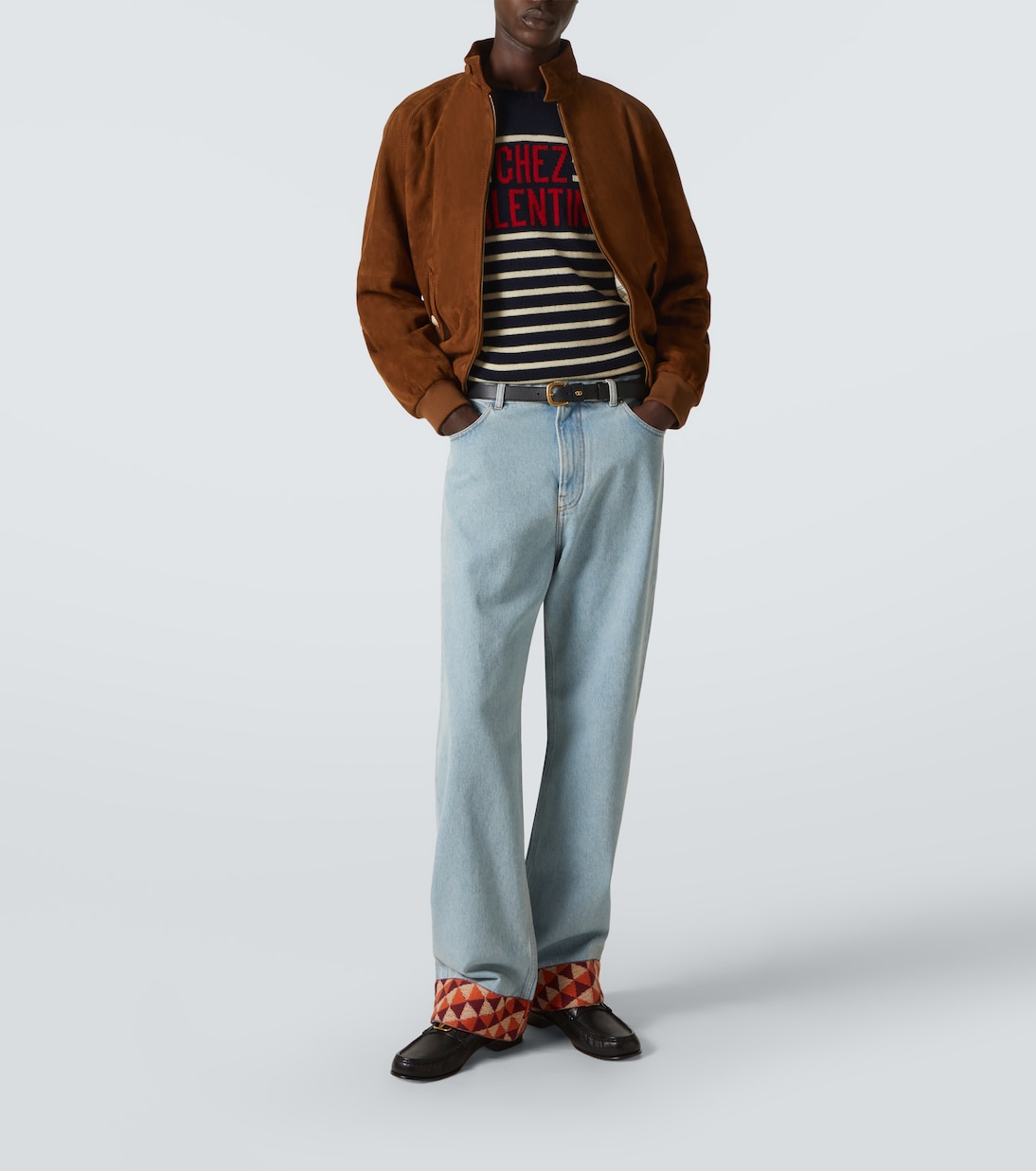 Chez Valentino striped jacquard wool sweater | Valentino