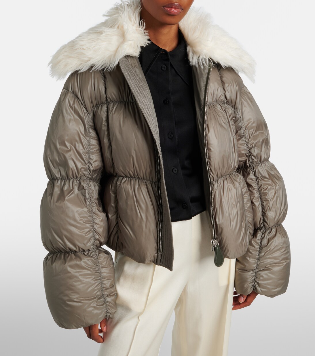 Daunenjacke mit Shearling | Jil Sander