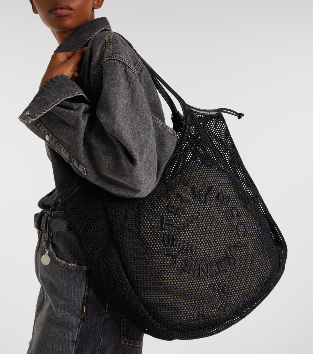 Logo mesh and canvas tote bag | Stella McCartney