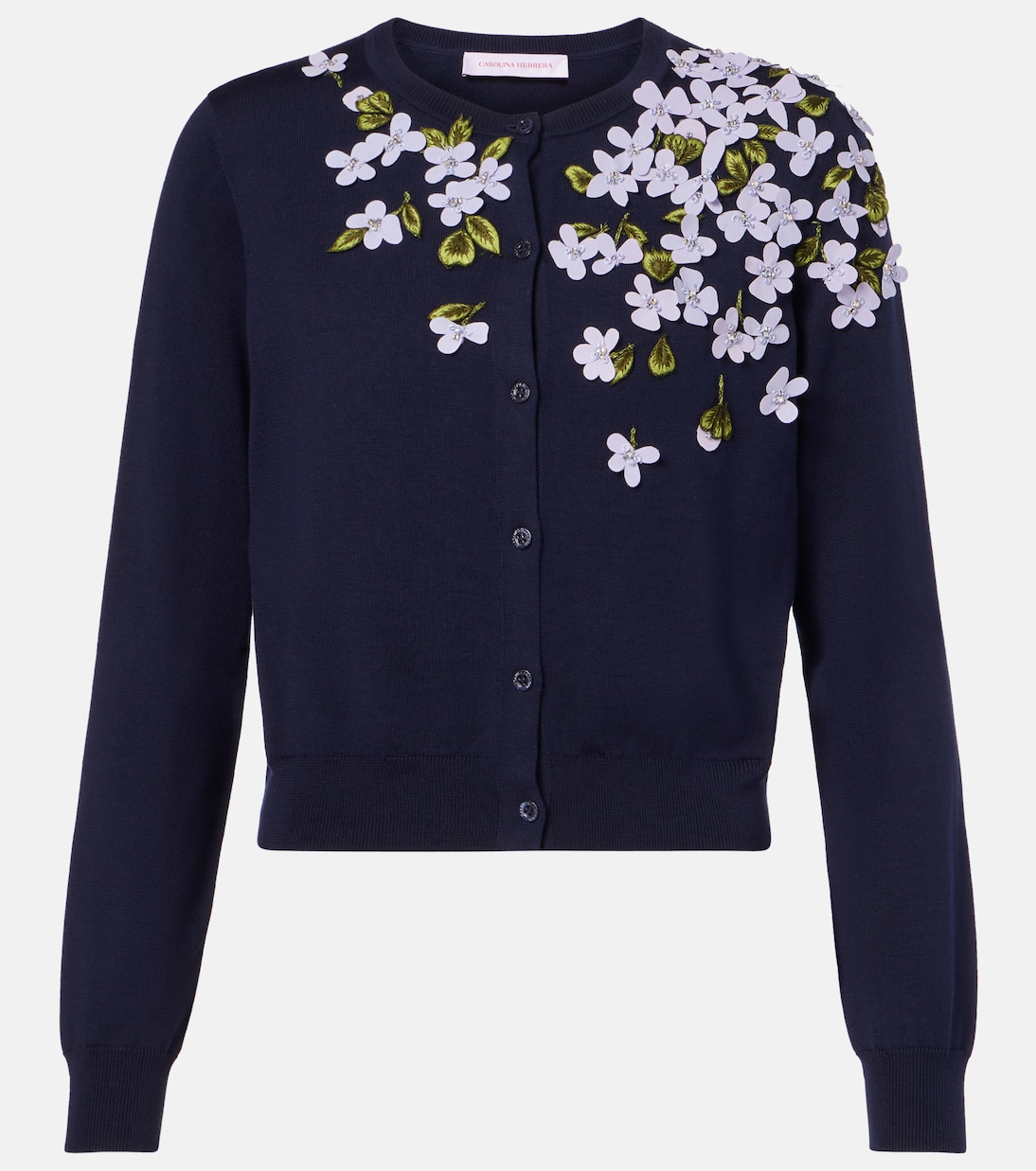 Cardigan brodé en soie et coton | Carolina Herrera