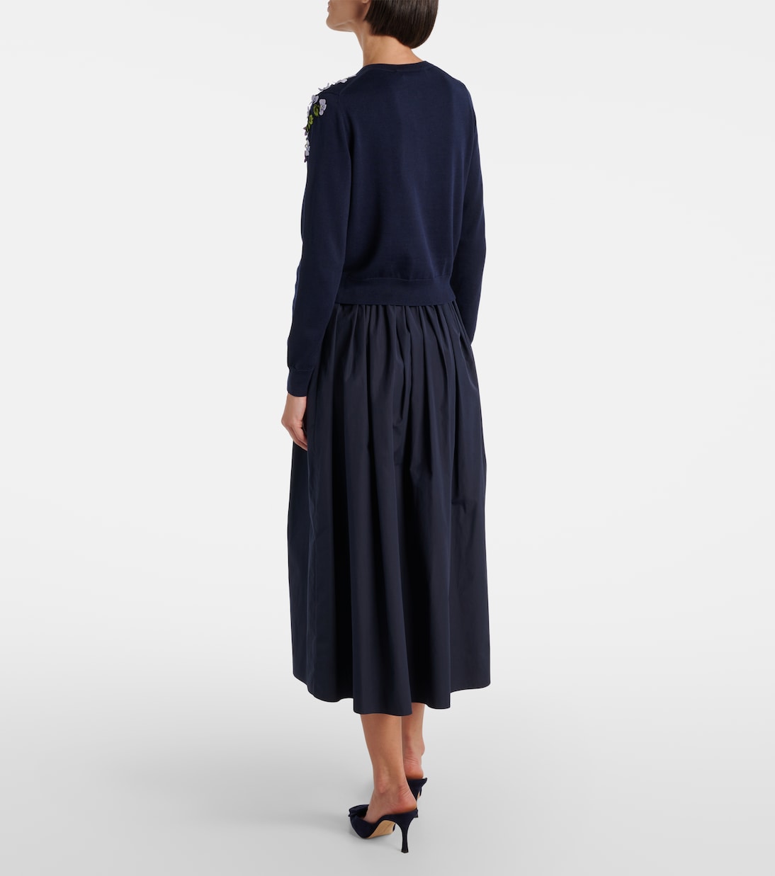 Cardigan brodé en soie et coton | Carolina Herrera