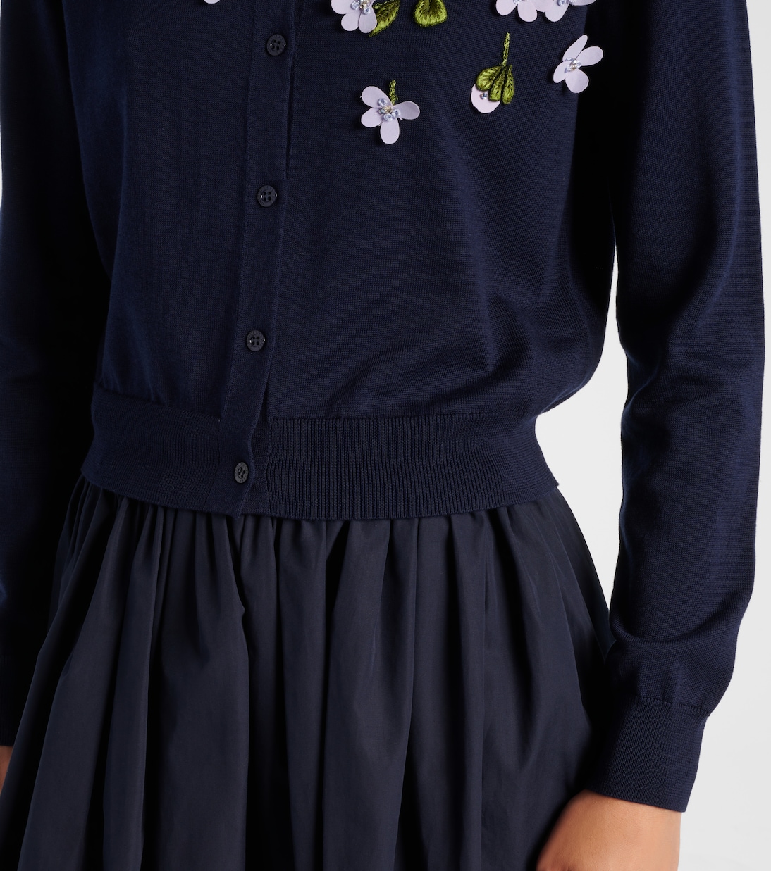 Cardigan brodé en soie et coton | Carolina Herrera