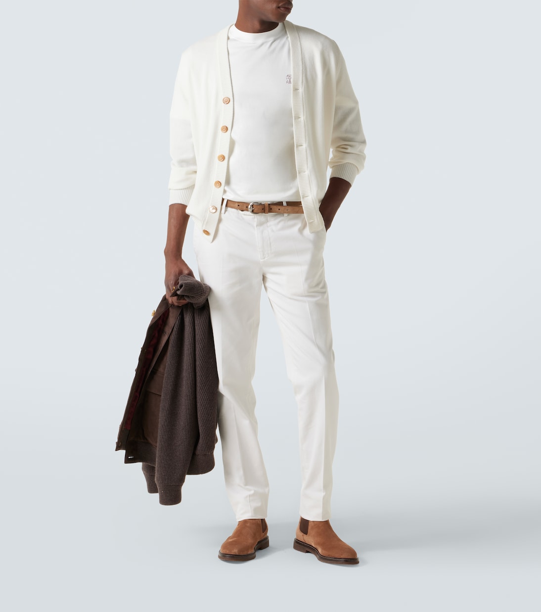T-shirt in jersey di cotone con logo | Brunello Cucinelli