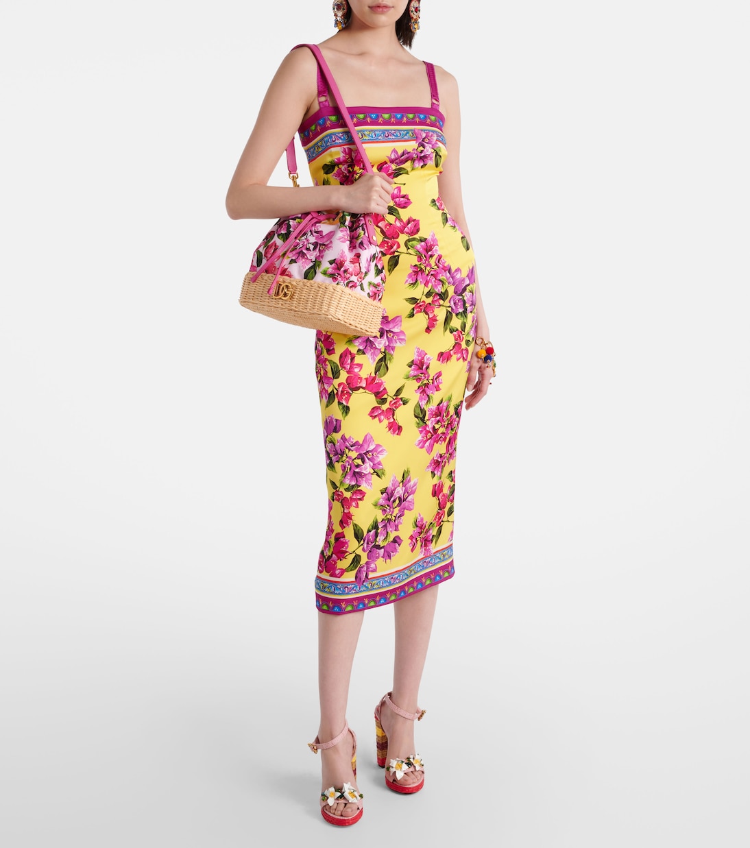 Sac seau Taormina DG à fleurs | Dolce&Gabbana