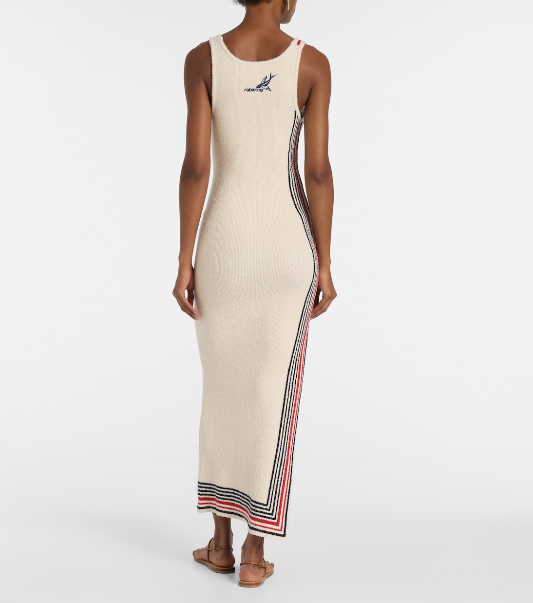 Vestido midi de rizo en mezcla de algodón | Rabanne