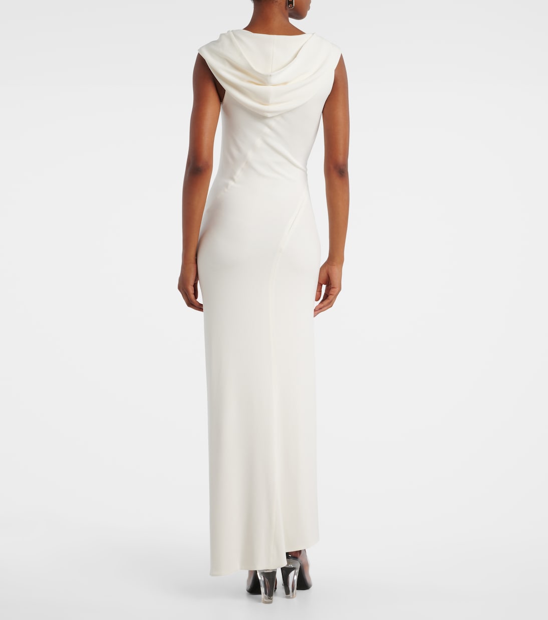 Hooded asymmetric jersey gown | Mugler