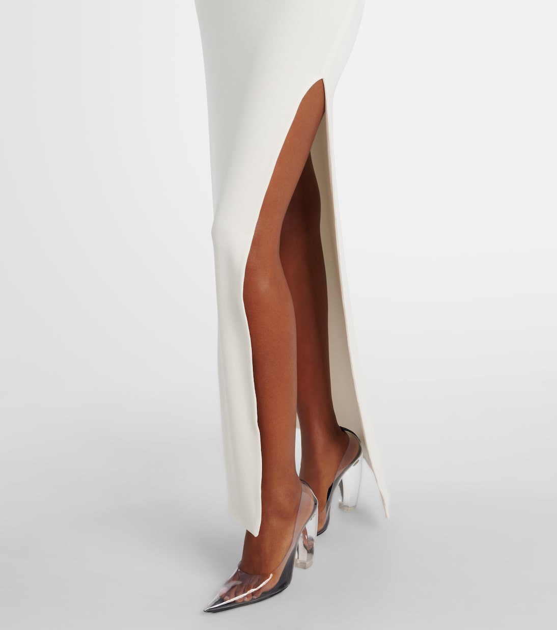 Hooded asymmetric jersey gown | Mugler