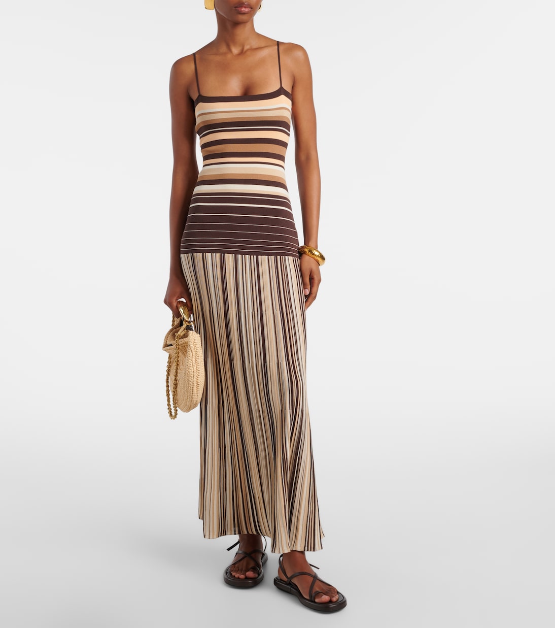 Robe midi Esenia rayée en coton mélangé | Faithfull