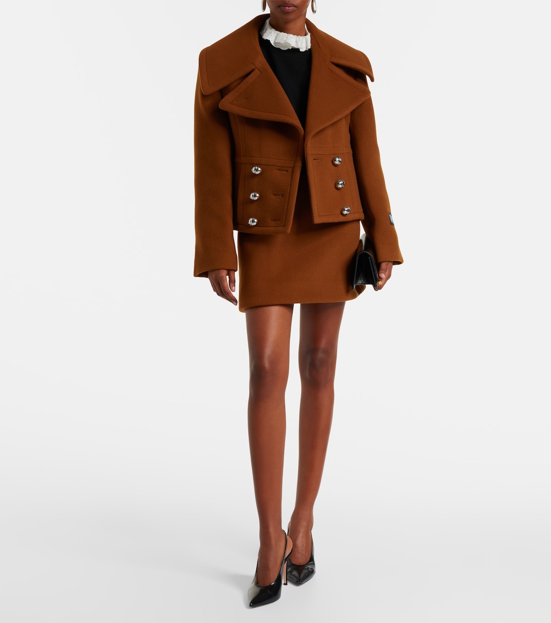 Cropped wool-blend jacket | Patou