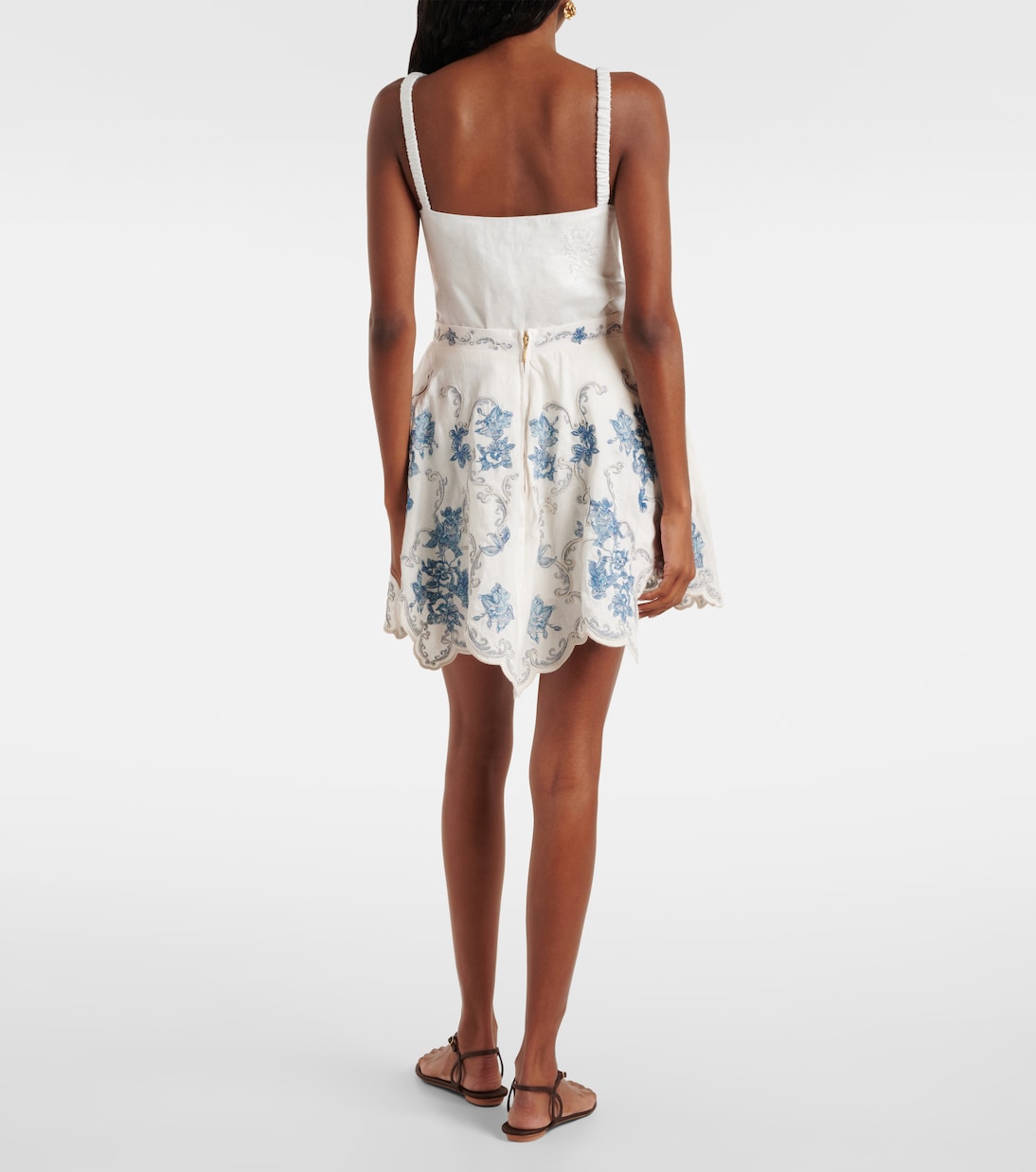 Besticker Minirock Retrato aus Leinen  | Agua by Agua Bendita