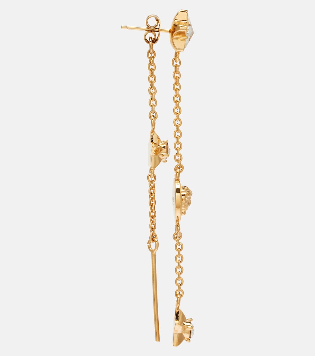Medusa crystal-embellished drop earrings | Versace