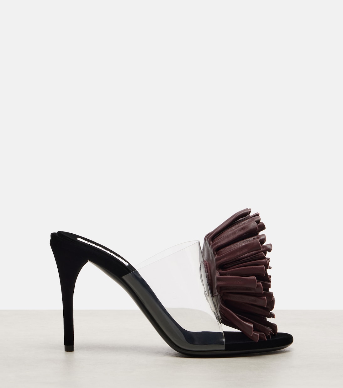 Dahlia 90 asymmetric floral-appliqué mules | Alaïa