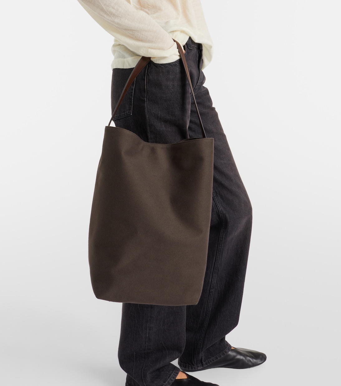 N/S Park Large canvas and leather tote bag | The Row