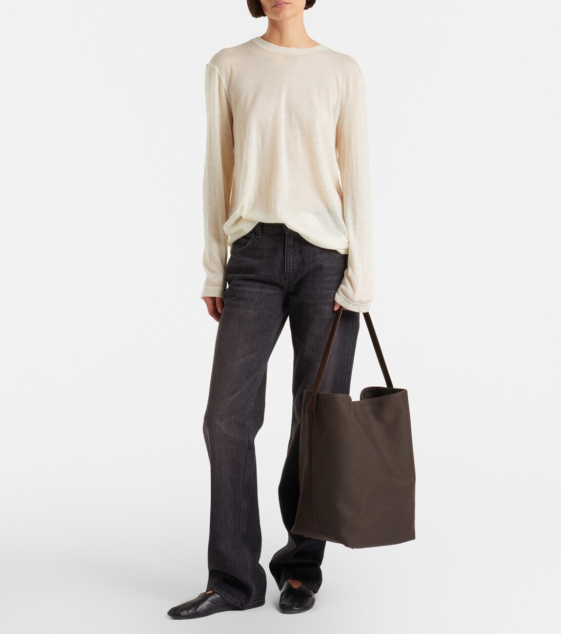 N/S Park Large canvas and leather tote bag | The Row