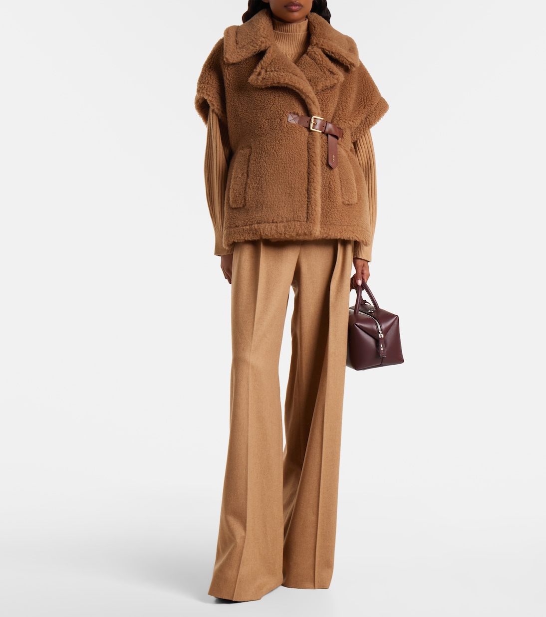 Cape Newbab en laine de chameau et soie | Max Mara