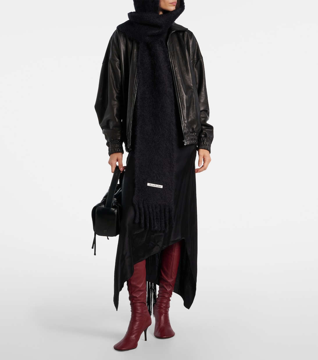 Kooder hooded mohair and wool-blend scarf | Acne Studios