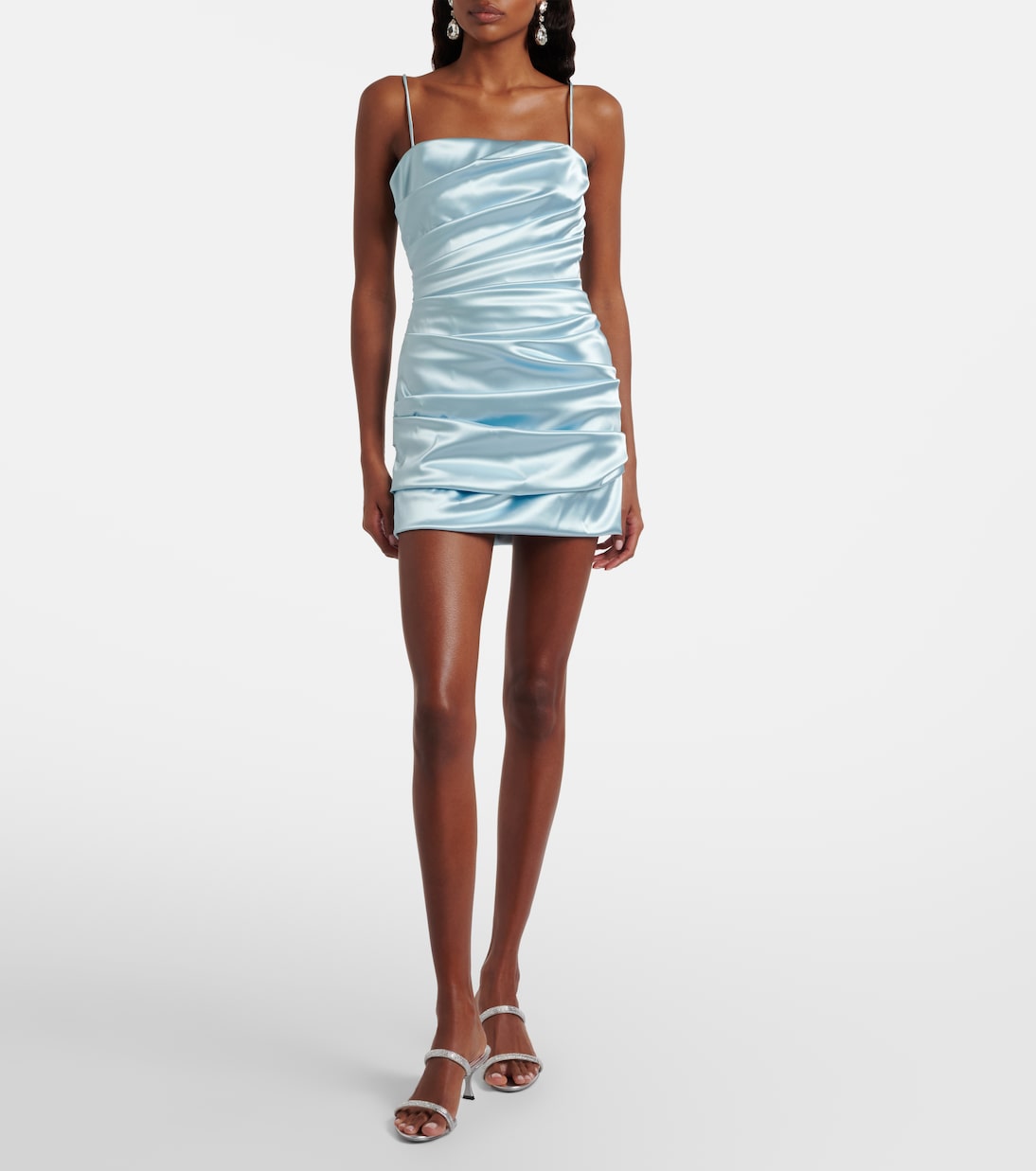 Vestido corto de satén drapeado | Dolce&Gabbana