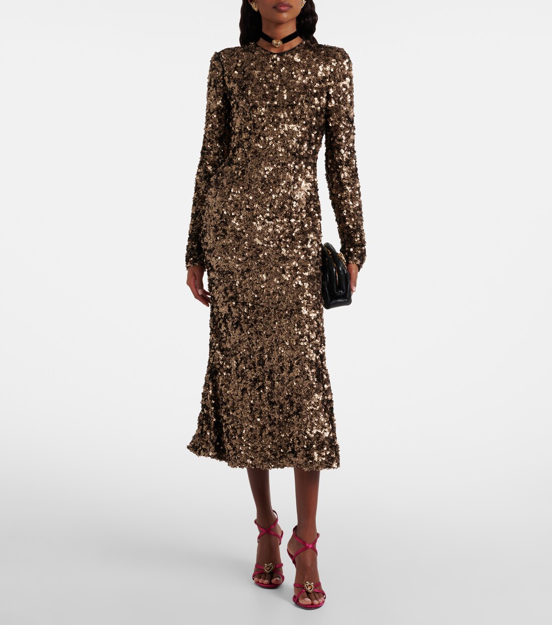 Midikleid mit Pailletten | Dolce&Gabbana