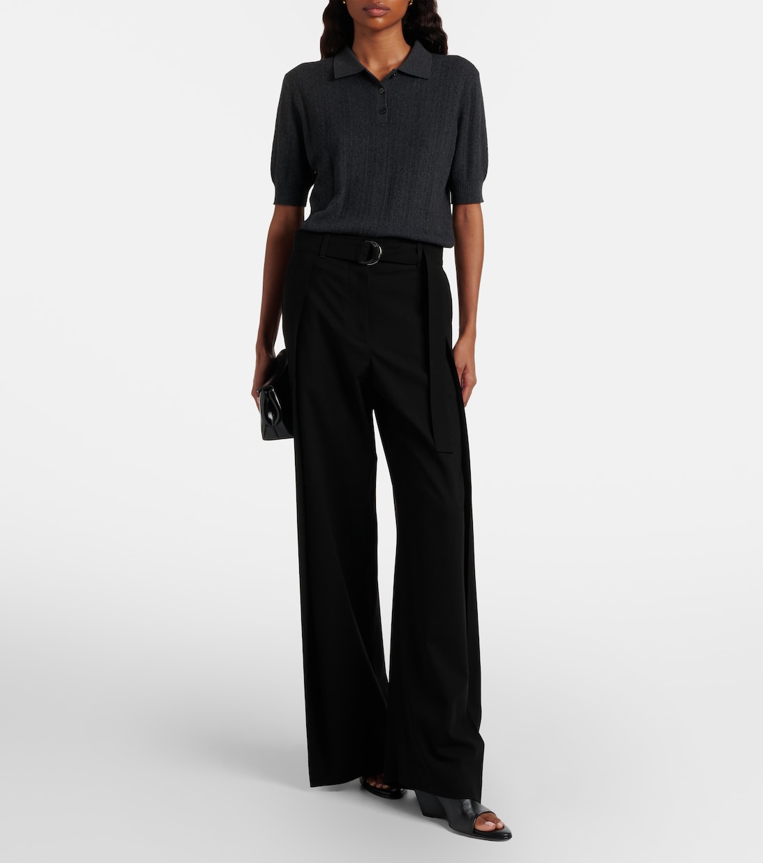 Cristine cotton and cashmere polo sweater | Lisa Yang