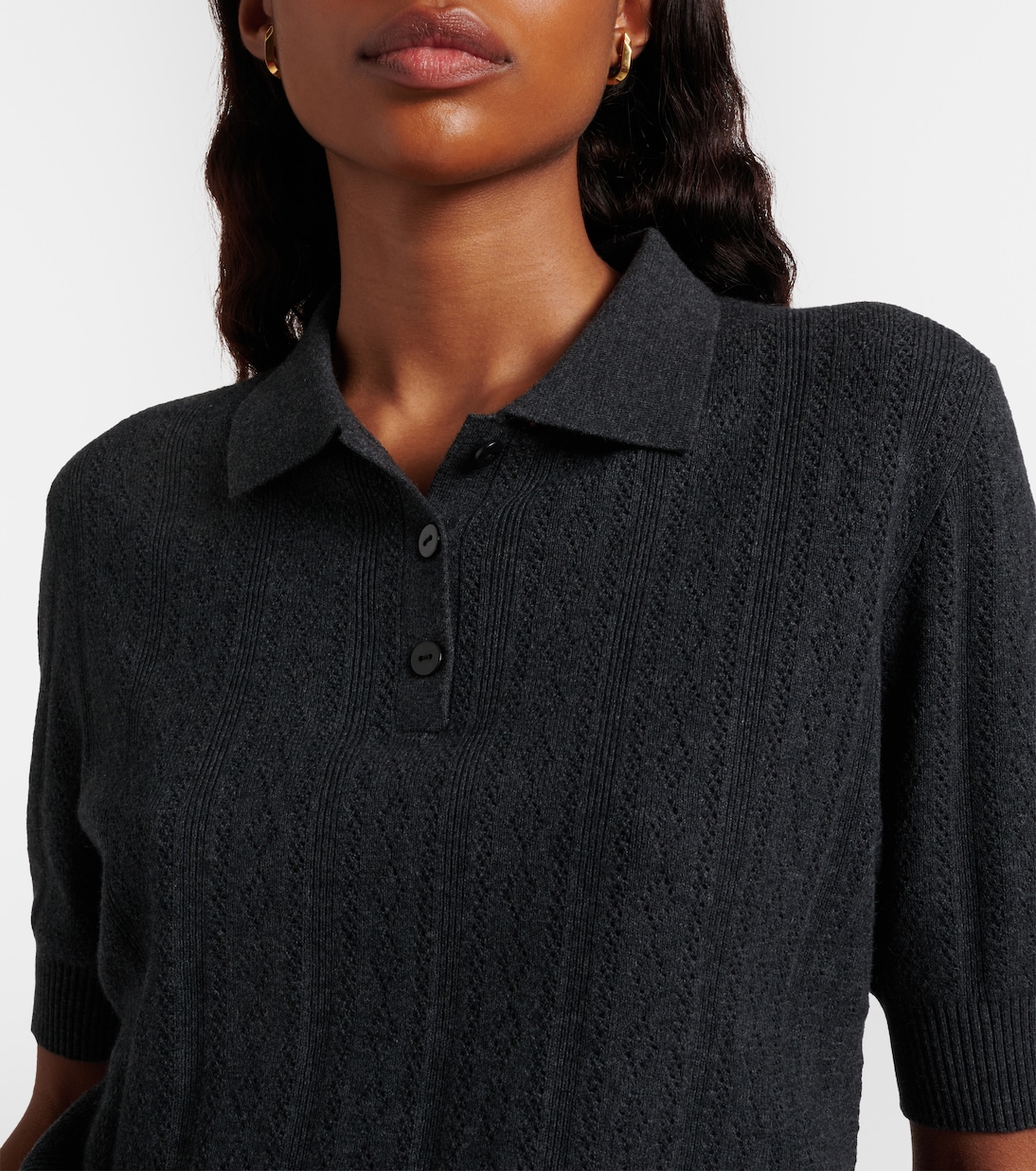 Cristine cotton and cashmere polo sweater | Lisa Yang