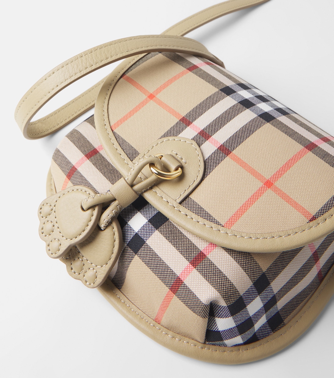 Burberry Check leather-trimmed crossbody bag | Burberry Kids