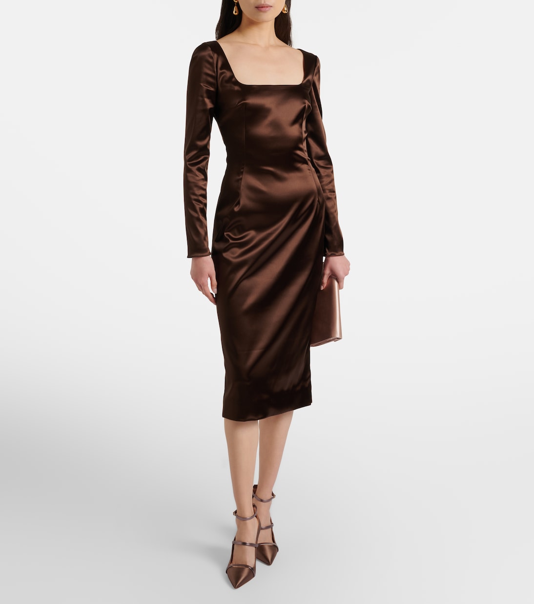 Diaz 100 leather-trimmed satin pumps | Malone Souliers