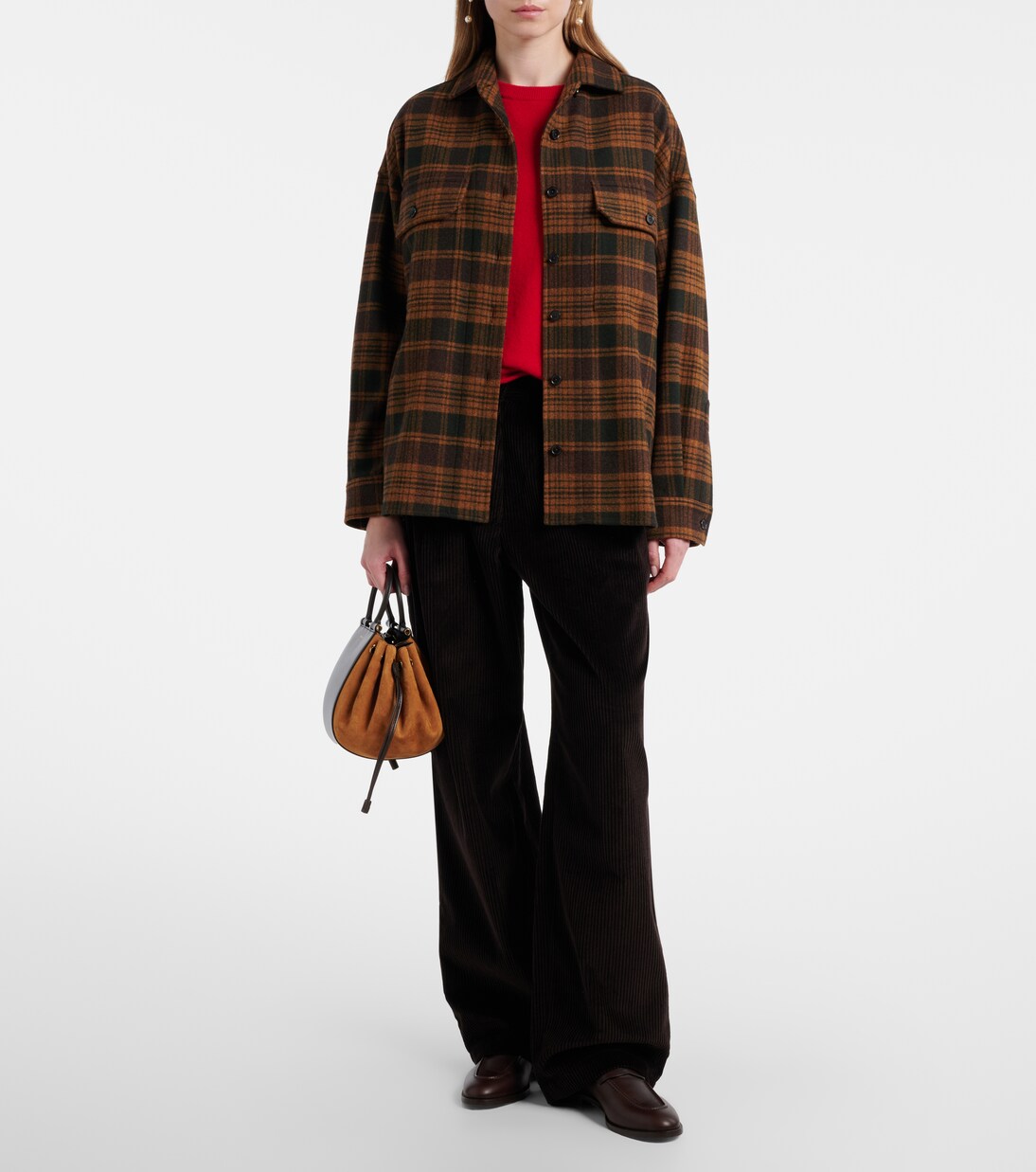 Bucket-Bag Gancio Small aus Veloursleder | Ferragamo