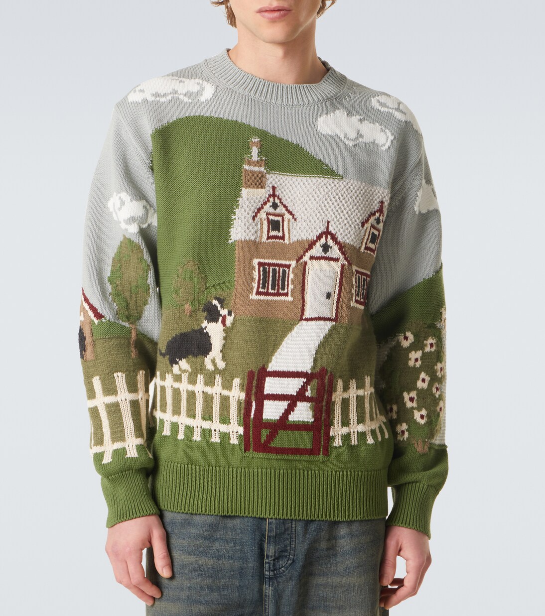 Intarsia cotton and wool sweater | Junya Watanabe