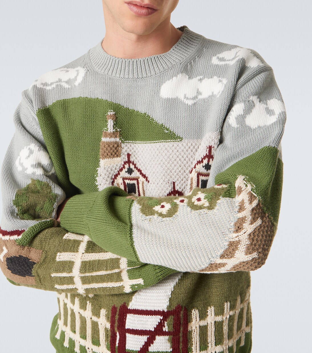 Intarsia cotton and wool sweater | Junya Watanabe