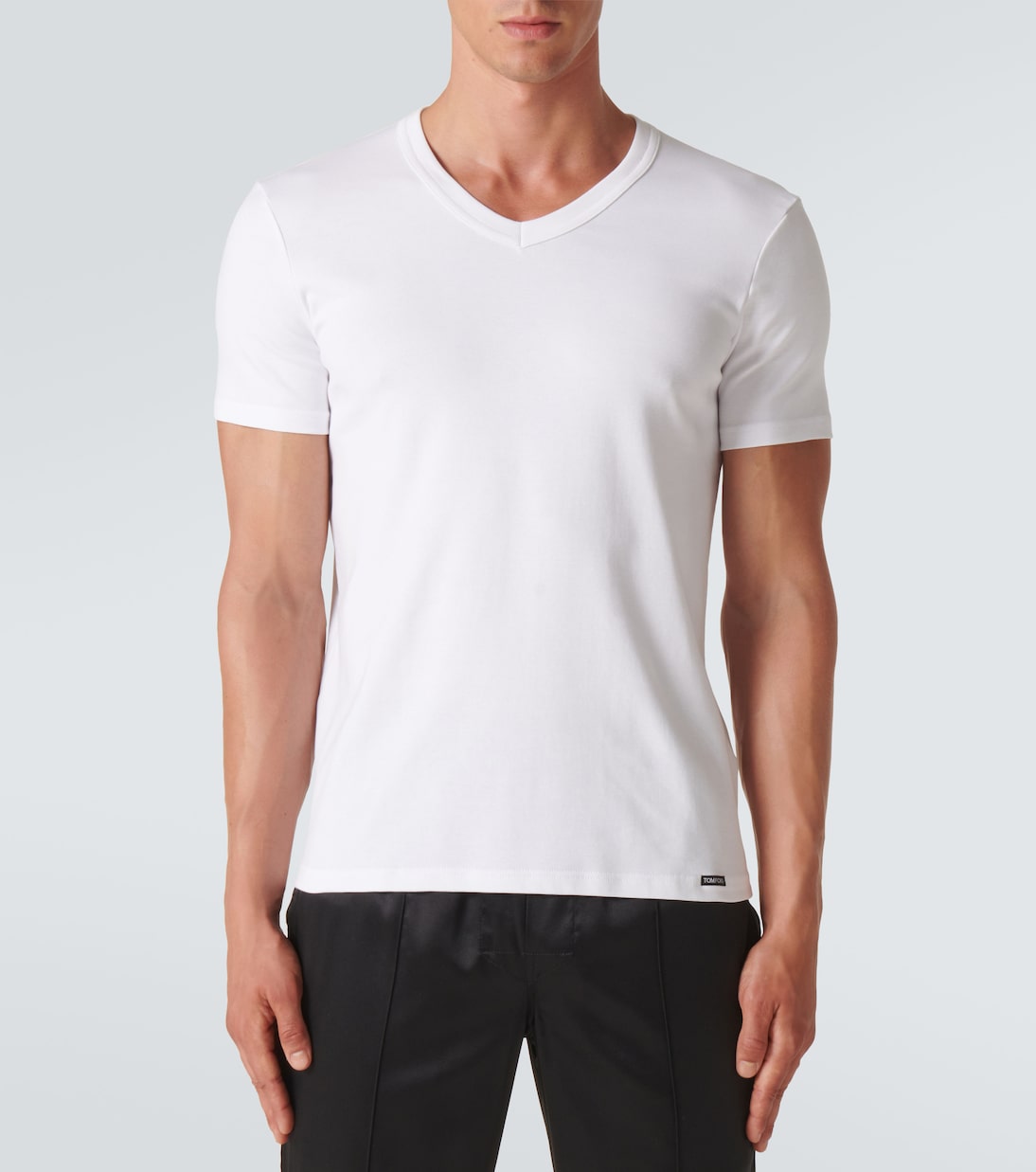 Camiseta de algodón con cuello en V | Tom Ford