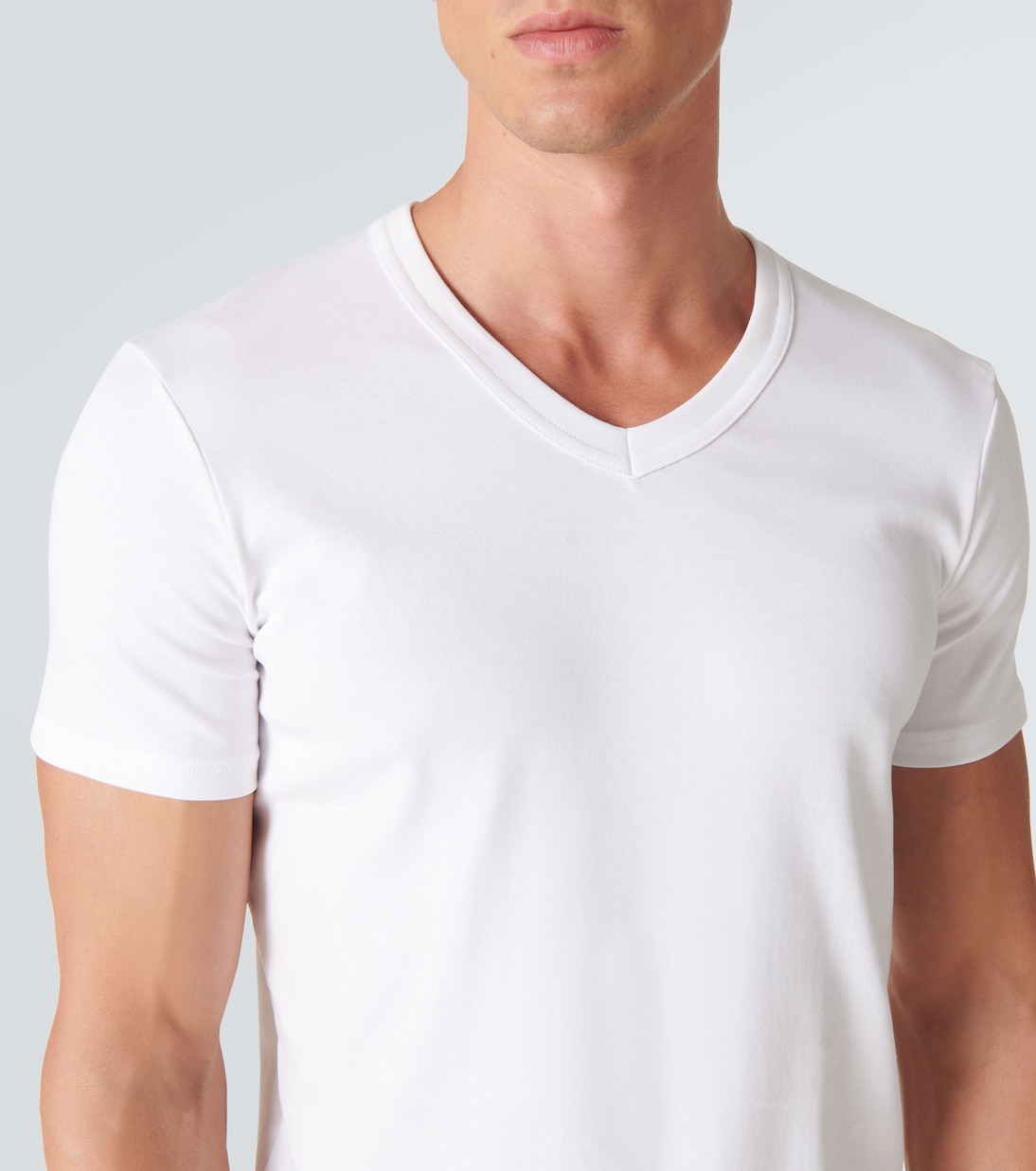 Camiseta de algodón con cuello en V | Tom Ford