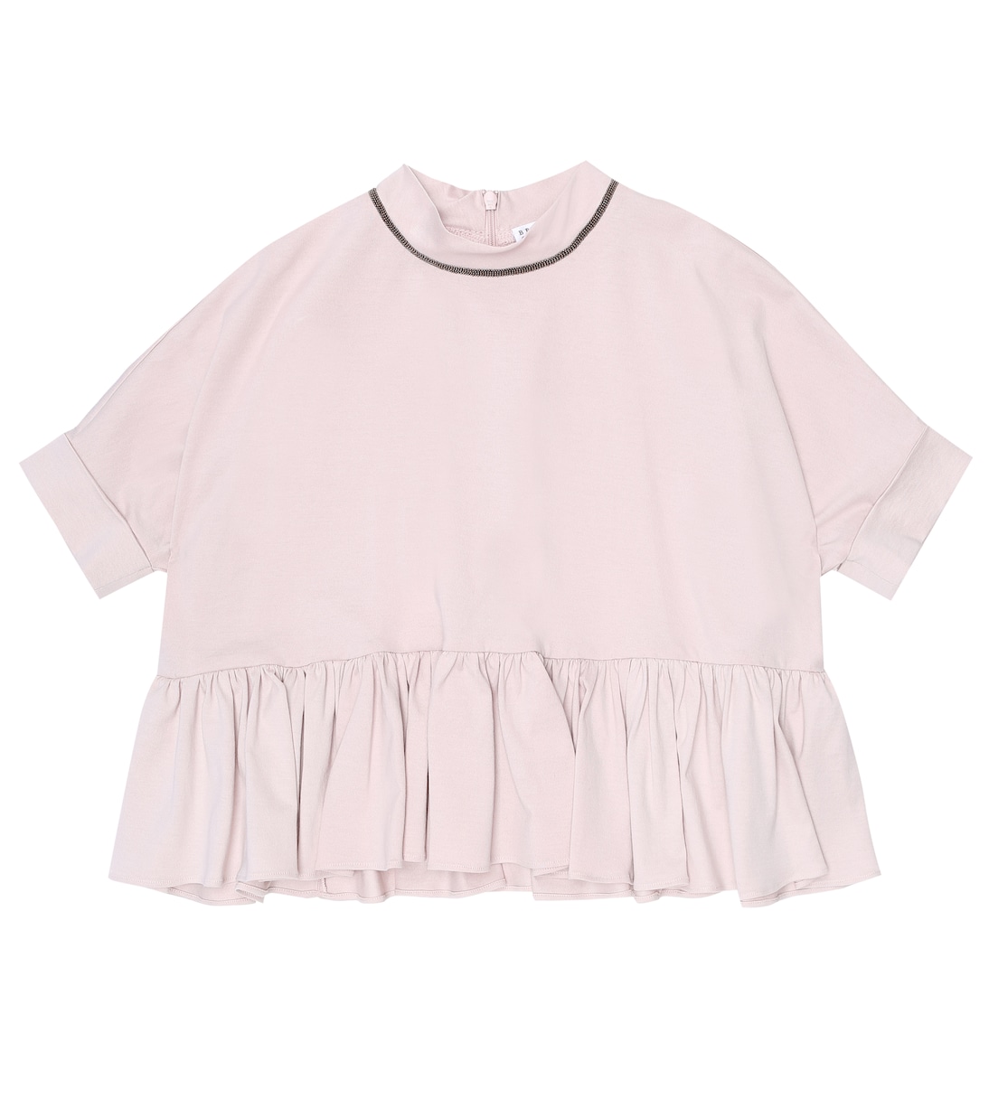 T-shirt in cotone con monili | Brunello Cucinelli Kids