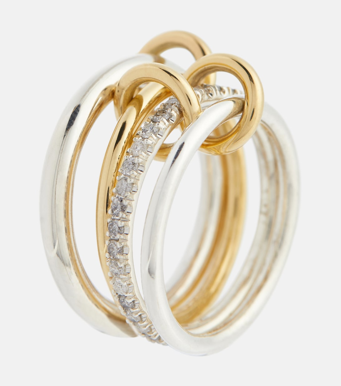 Anello Nimbus in oro giallo 18kt e argento con diamanti | Spinelli Kilcollin