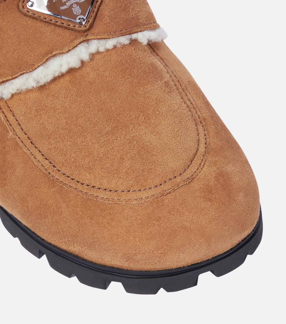 Slippers in suede con shearling | Prada