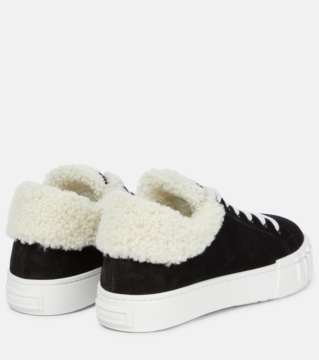 Sneakers Macro aus Veloursleder mit Shearling | Miu Miu